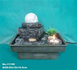 Zen Garden Water Fountain w/Tealight