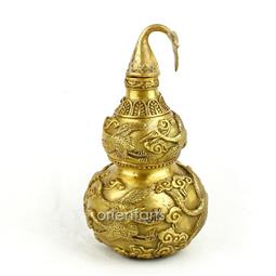 Brass Wu Lou With 3D Crane for Health Feng Shui