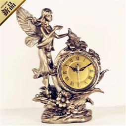 Flower Fairy Statue Resin Tabletop Clock