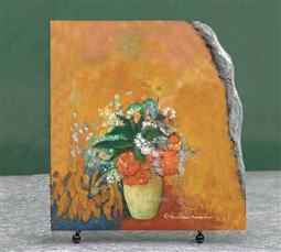 Flowers in a Vase by Odilon Redon Oil Painting Reproduction on Marble Slab