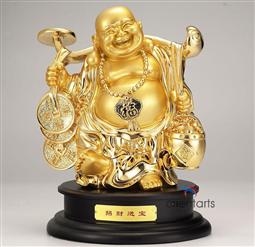 Great Golden Laughing Buddha Picking Wealth