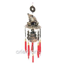 Money Frog with Chinese Pagoda Fortune Bells
