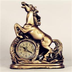 Standing Horse Resin Made Tabletop Clock