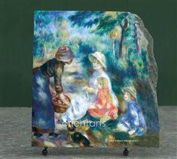 The Apple Seller by Pierre Auguste Renoir Oil Painting Reproduction on Marble Slab