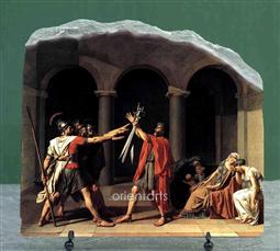 The Oath of the Horatii by Jacques Louis David Oil Painting Reproduction on Marble Slab