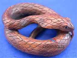 Wood Netsuke Snake