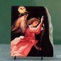 Angel Annunciating by Lorenzo Lotto Oil Painting Reproduction on Marble Slab