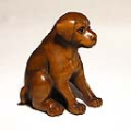 Boxwood Netsuke Dog Sculpture