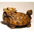 Boxwood Netsuke Dragon Turtle