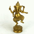 Brass Dancing Ganesha on Lotus