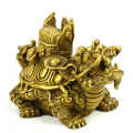 Brass Dragon Tortoise with Chinese Emperor
