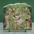 Chinese Folk Painting Reproduction on Marble Slab