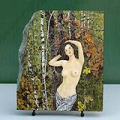 Chinese Nude Lady in Forest Reproduction on Marble Slab