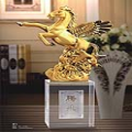 Flying Horse on Clear Crystal for Successful Feng Shui