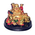 Golden Laughing Buddha with Five Children for Happy Feng Shui
