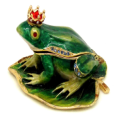 King Frog on Lotus Leaf Trinket Box