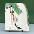 Lady under Banana Chinese Painting Reproduction on Marble Slab