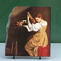 Lute Player by Orazio Gentileschi Oil Painting Reproduction on Marble Slab