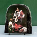 Madonna and Child with the Young St John by Bernardo Strozzi Oil Painting Reproduction on Marble Slab