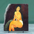 Nude Seating on A Sofa by Amedeo Modigliani Oil Painting Reproduction on Slate