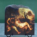 Nymph and Shepherd by Vecellio Titian Oil Painting Reproduction on Slate