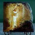Christ at Hearts Door by Warner Sallman Oil Painting Reproduction on Slate