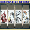Plum Orchid Bamboo and Chrysanthemum Silk Painting 4PCS Set