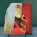 Portrait of Jeanne Heuterne by Amedeo Modigliani Oil Painting Reproduction on Marble Slab