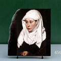 Portrait of a Woman by Robert Campin Oil Painting Reproduction on Marble Slab