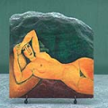 Reclining nude with Left Arm Resting on Forehead by Amedeo Modigliani Oil Painting Reproduction on Slate