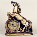 Standing Horse Resin Made Tabletop Clock