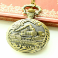 The Antique Train Metal Pocket Watch