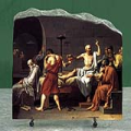 The Death of Socrates by Jacques Loui David Oil Painting Reproduction on Marble Slab