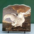 The Threatened Swan by Jan Asselyn Oil Painting Reproduction on Marble Slab
