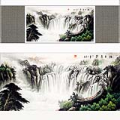 The Waterfall Landscape Silk Painting