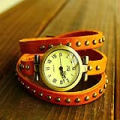 Vintage Wristband Bracelet leather Rivet Stud Watch