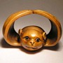 Wooden Netsuke Bat