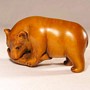 Wooden Netsuke Bear