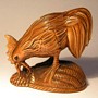 Boxwood Netsuke Cock & Hen