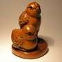 Boxwood Netsuke Cock & Hen