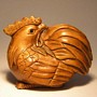 Boxwood Netsuke Cock & Hen