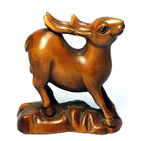 Deer Wooden Netsuke