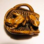 Frog Wooden Netsuke