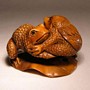 Frog Wooden Netsuke