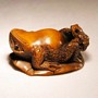 Frog Wooden Netsuke