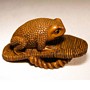 Frog Wooden Netsuke