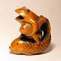 Frog Wooden Netsuke