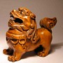 Wooden Netsuke Fu Dog