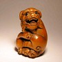 Wooden Netsuke Fu Dog