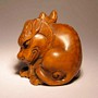 Wooden Netsuke Fu Dog